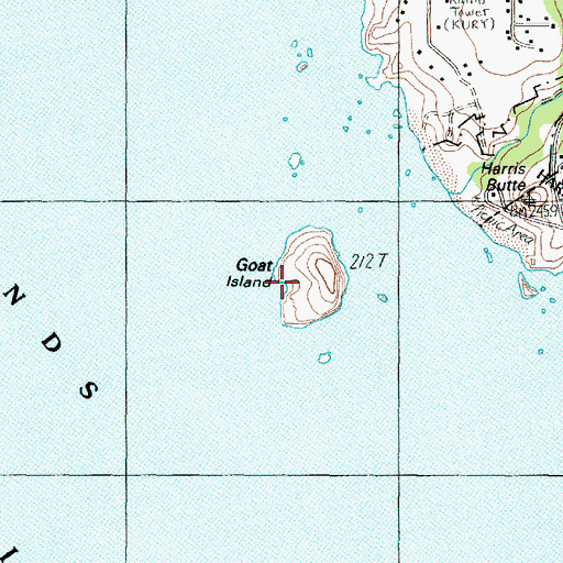 Topographic Map of Goat Island, OR