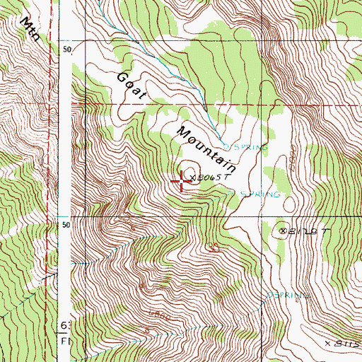 Topographic Map of Goat Mountain, OR