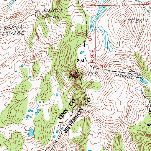 Topographic Map of Goat Peak, OR