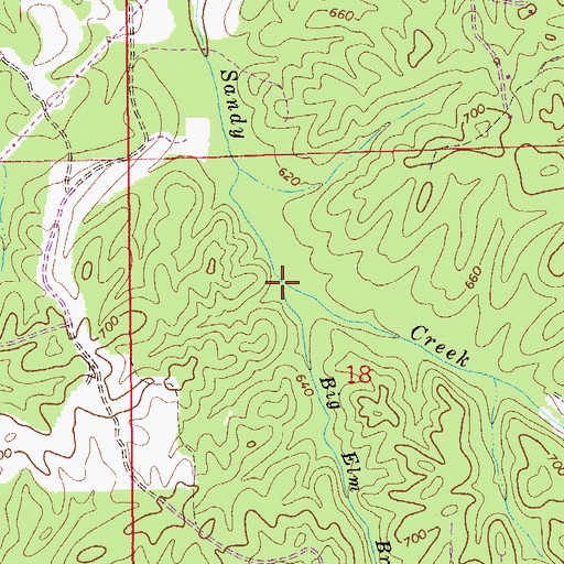 Topographic Map of Big Elm Branch, AL