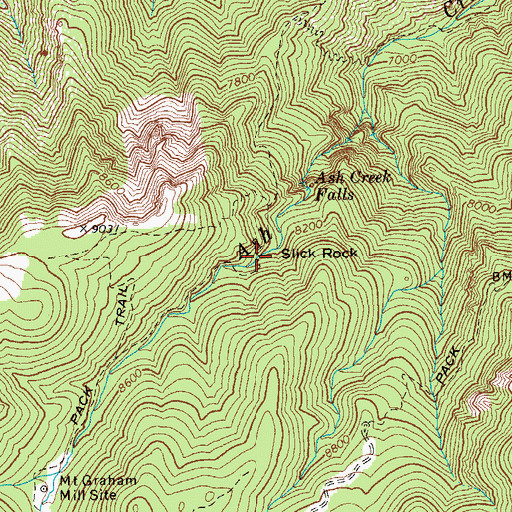 Topographic Map of Slick Rock, AZ