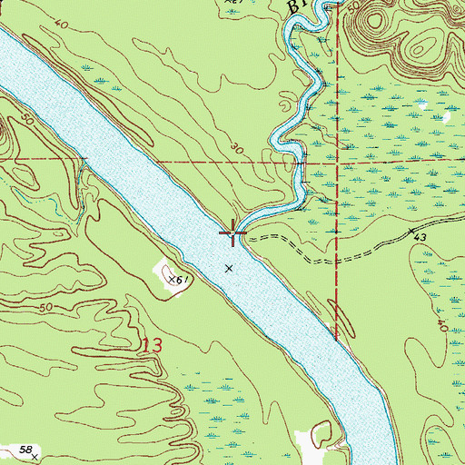Topographic Map of Big Flat Creek, AL