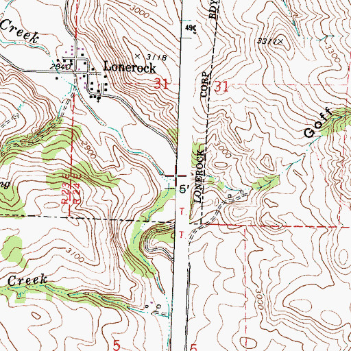 Topographic Map of Goff Canyon, OR