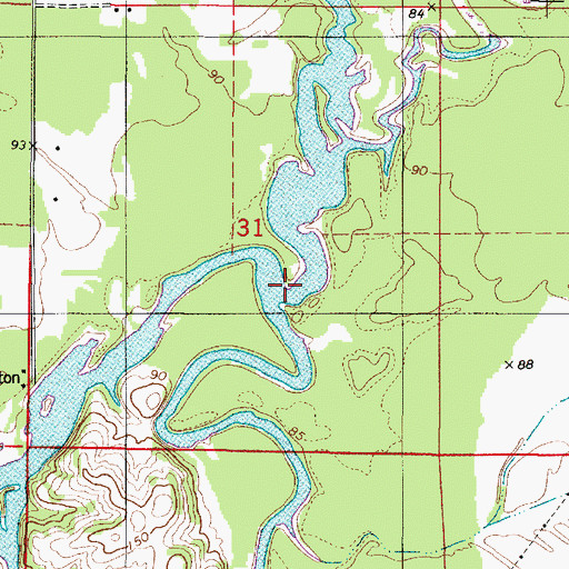 Topographic Map of Big German Creek, AL