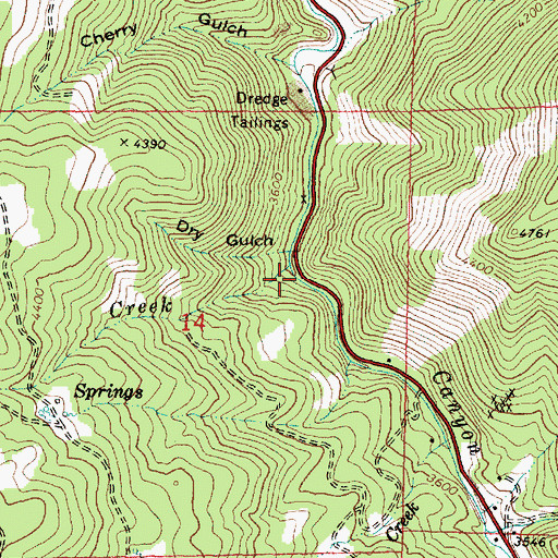 Topographic Map of Gold Creek, OR