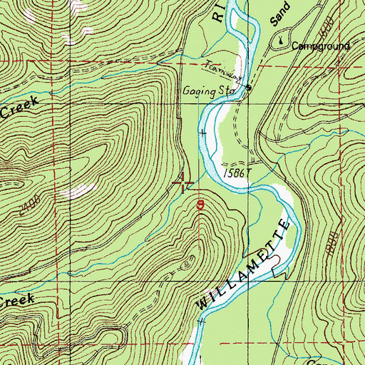 Topographic Map of Gold Creek, OR