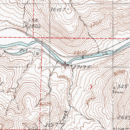 Topographic Map of Gold Creek, OR