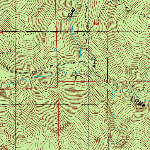 Topographic Map of Gold Creek, OR