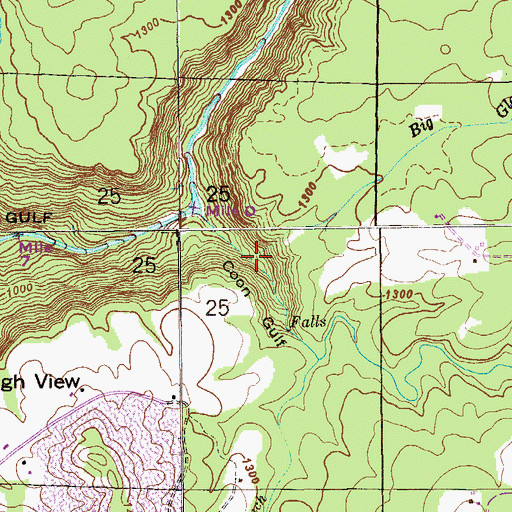 Topographic Map of Big Glade Branch, AL