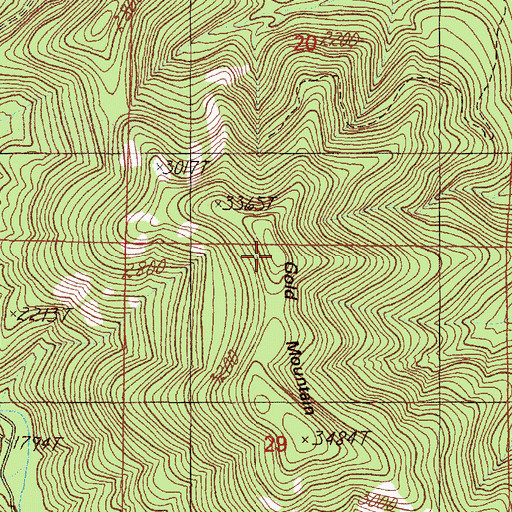 Topographic Map of Gold Mountain, OR