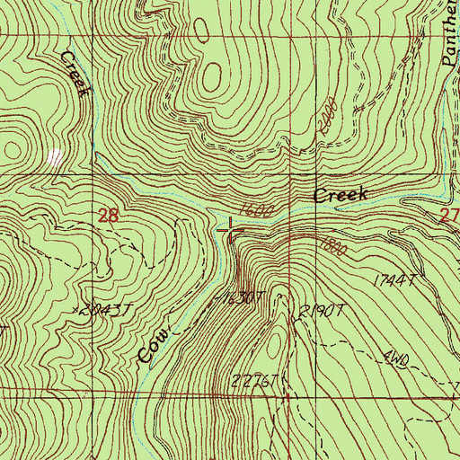 Topographic Map of Gold Mountain Creek, OR