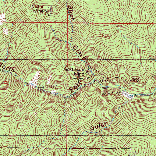 Topographic Map of Gold Plate Mine, OR
