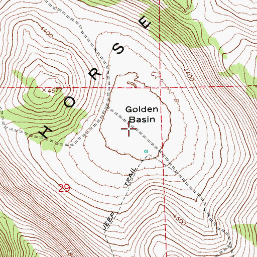 Topographic Map of Golden Basin, OR