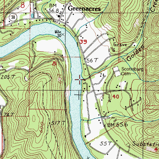Topographic Map of Golden Creek, OR