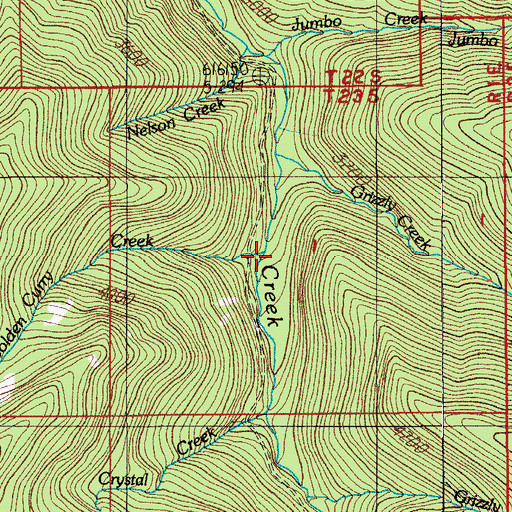 Topographic Map of Golden Curry Creek, OR