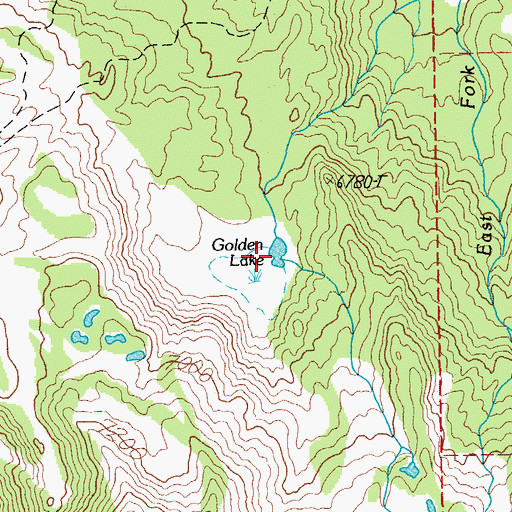 Topographic Map of Golden Lake, OR