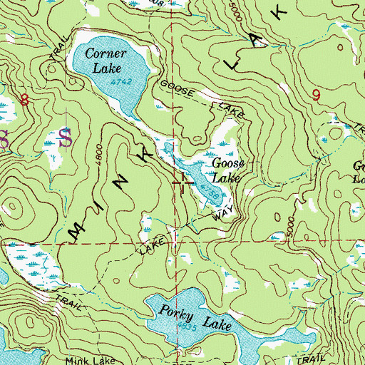 Topographic Map of Goose Lake, OR