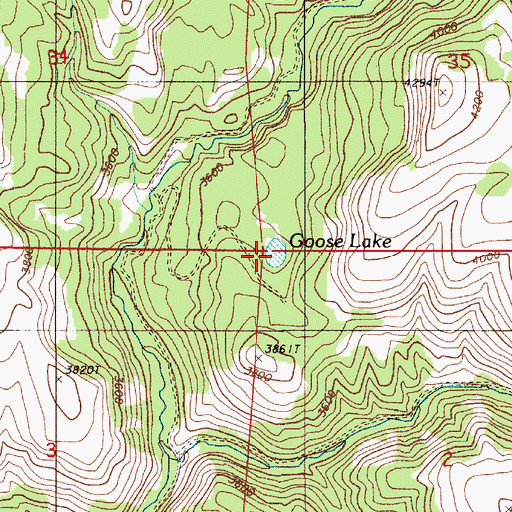 Topographic Map of Goose Lake, OR