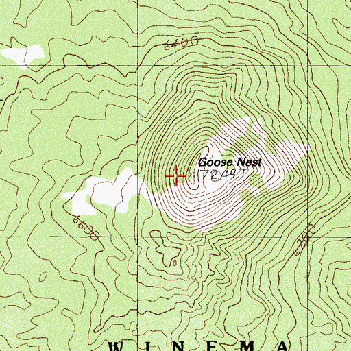 Topographic Map of Goose Nest, OR