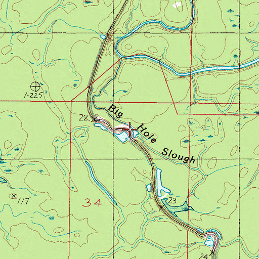 Topographic Map of Big Hole Slough, AL