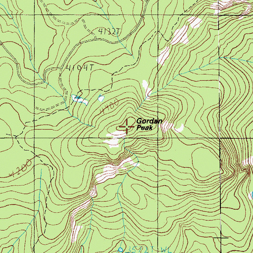 Topographic Map of Gordan Peak, OR