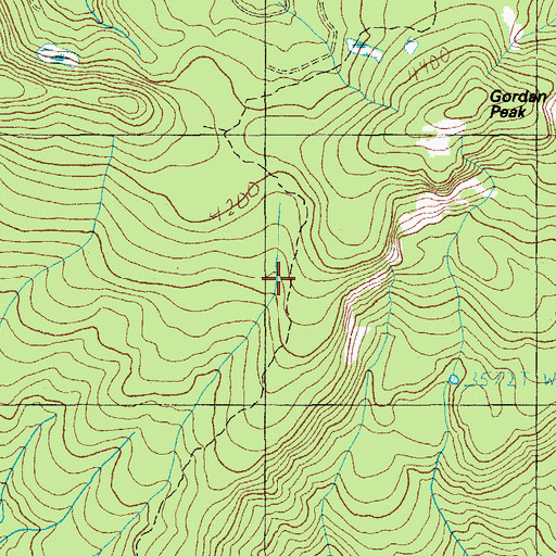 Topographic Map of Gordan Peak Trail, OR