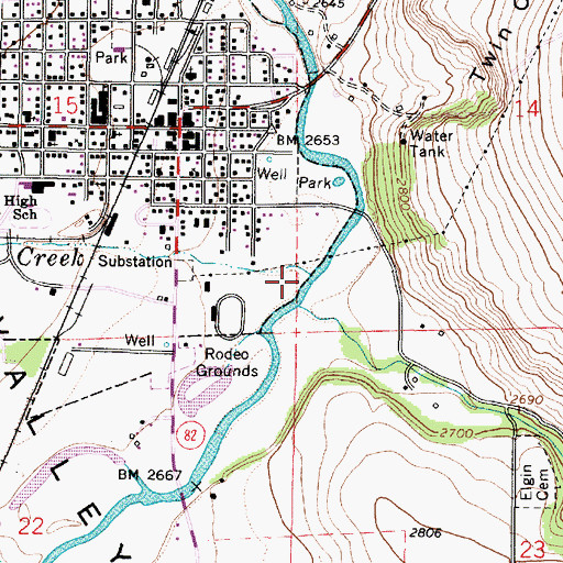 Topographic Map of Gordon Creek, OR