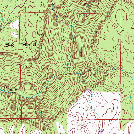Topographic Map of Big Hollow, AL