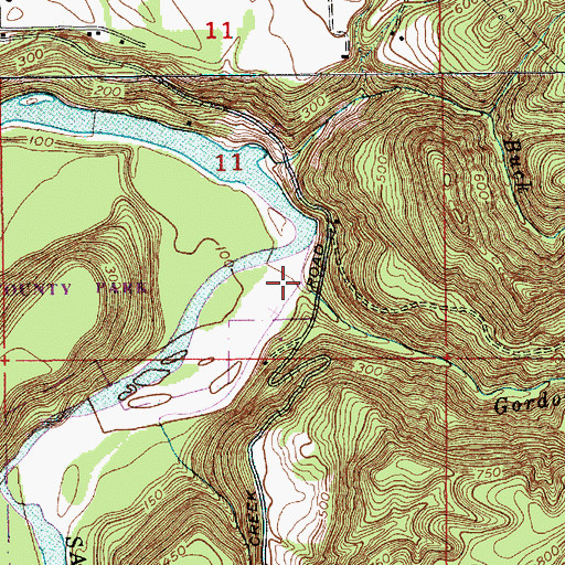 Topographic Map of Gordon Creek, OR