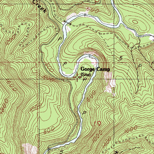 Topographic Map of Gorge Camp, OR