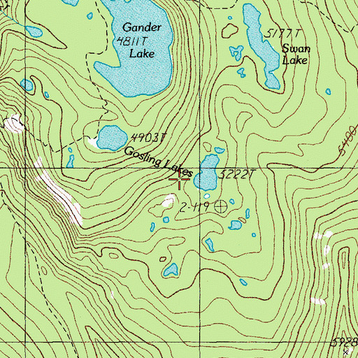 Topographic Map of Gosling Lakes, OR