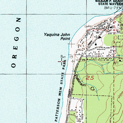 Topographic Map of Governor Patterson Memorial State Recreation Site, OR