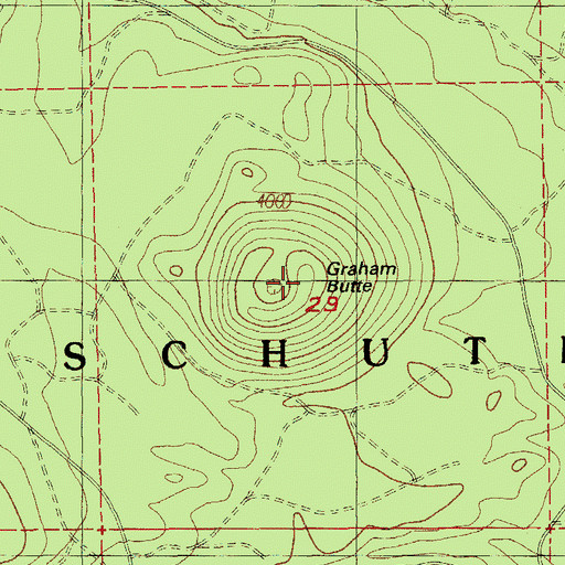 Topographic Map of Graham Butte, OR