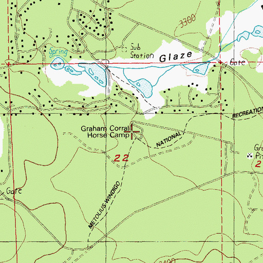 Topographic Map of Graham Corral Horse Camp, OR