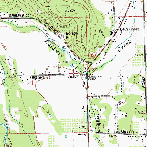 Topographic Map of Graham Creek, OR