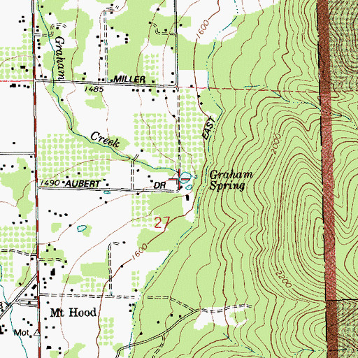 Topographic Map of Graham Spring, OR