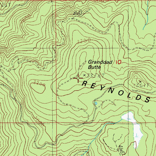 Topographic Map of Granddad Butte, OR