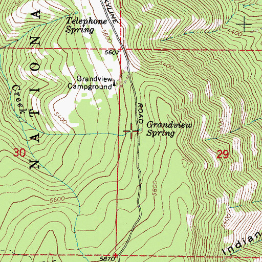 Topographic Map of Grandview Spring, OR