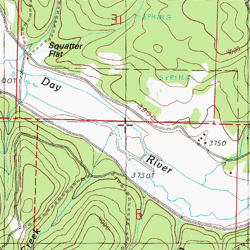 Topographic Map of Granite Boulder Creek, OR