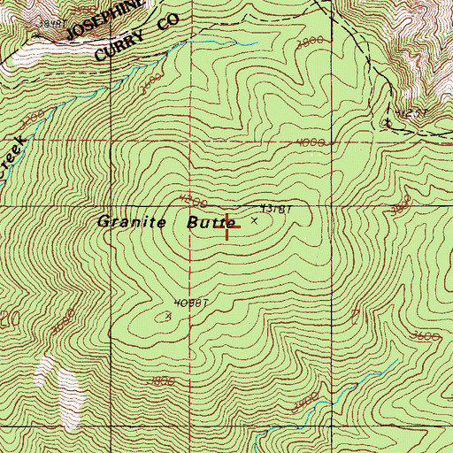 Topographic Map of Granite Butte, OR