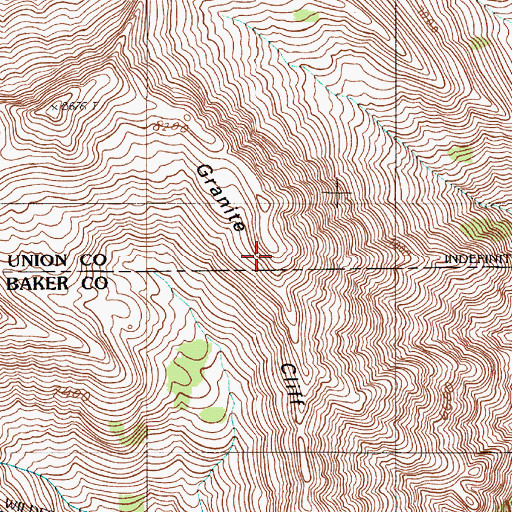 Topographic Map of Granite Cliff, OR