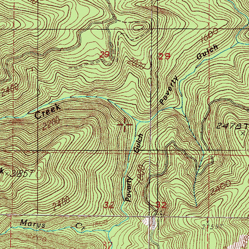 Topographic Map of Granite Creek, OR