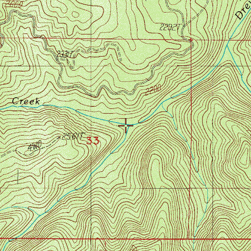 Topographic Map of Granite Creek, OR