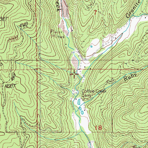 Topographic Map of Granite Creek, OR