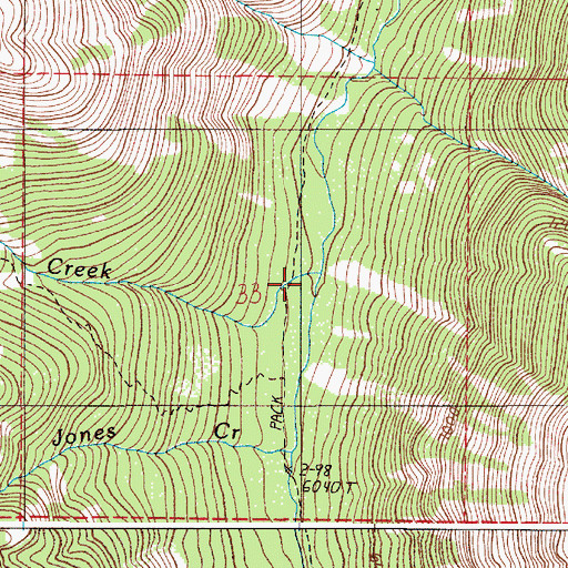 Topographic Map of Granite Creek, OR