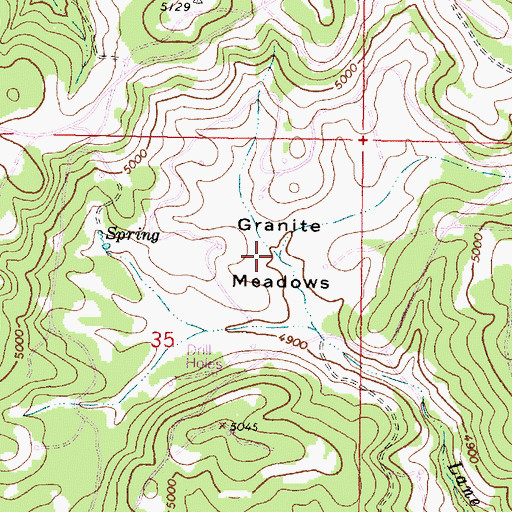Topographic Map of Granite Meadows, OR