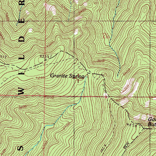 Topographic Map of Granite Spring, OR