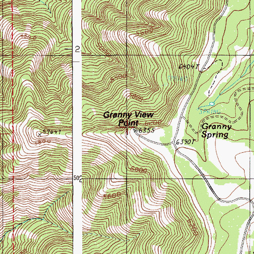 Topographic Map of Granny View Point, OR