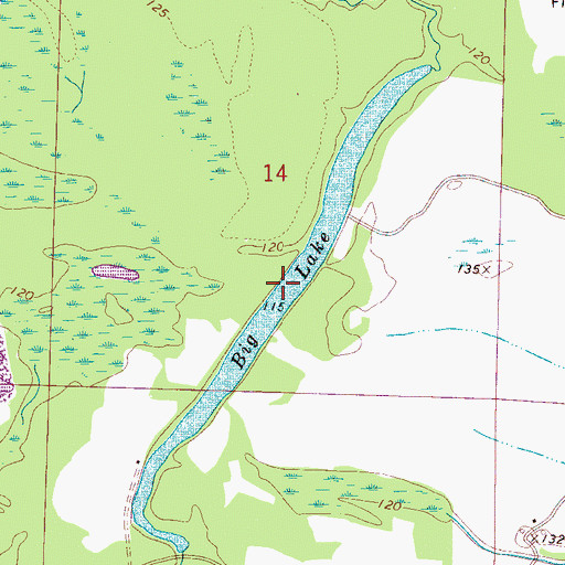 Topographic Map of Big Lake, AL