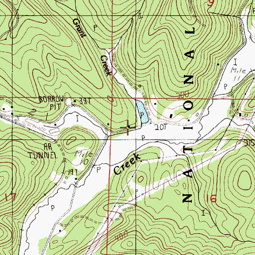 Topographic Map of Grant Creek, OR